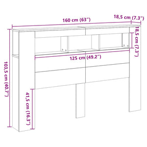 LED Kopfteil Sonoma Eiche 160 cm