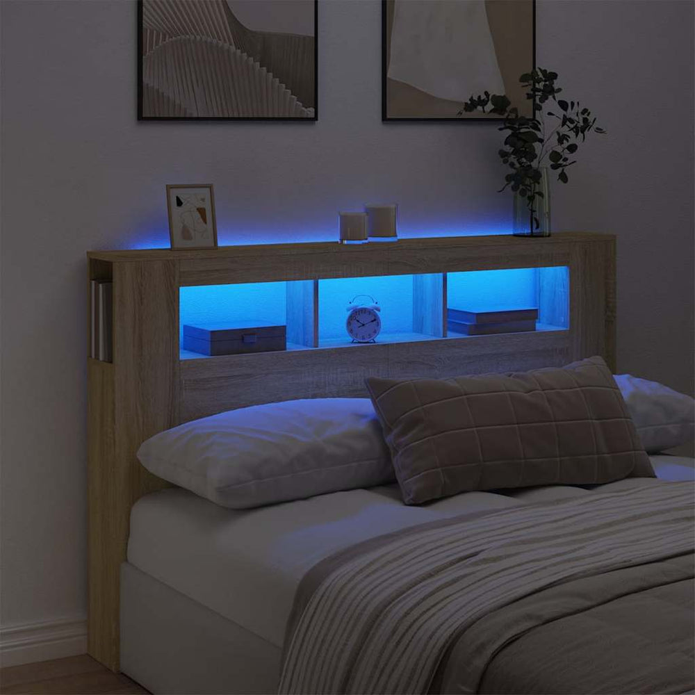 LED Kopfteil Sonoma Eiche 160 cm