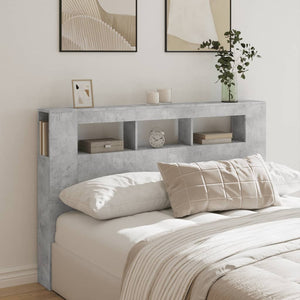 vidaXL Tête de lit à LED gris béton 160x18,5x103,5 cm Bois d'ingénierie