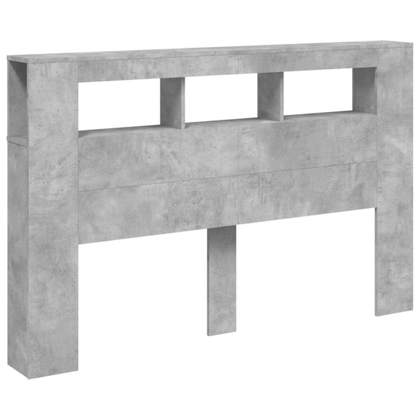 vidaXL Tête de lit à LED gris béton 160x18,5x103,5 cm Bois d'ingénierie