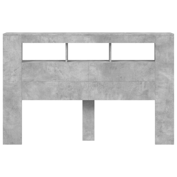 vidaXL Tête de lit à LED gris béton 160x18,5x103,5 cm Bois d'ingénierie
