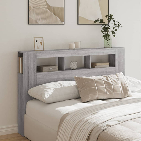 LED Kopfteil Grau Sonoma 160 cm