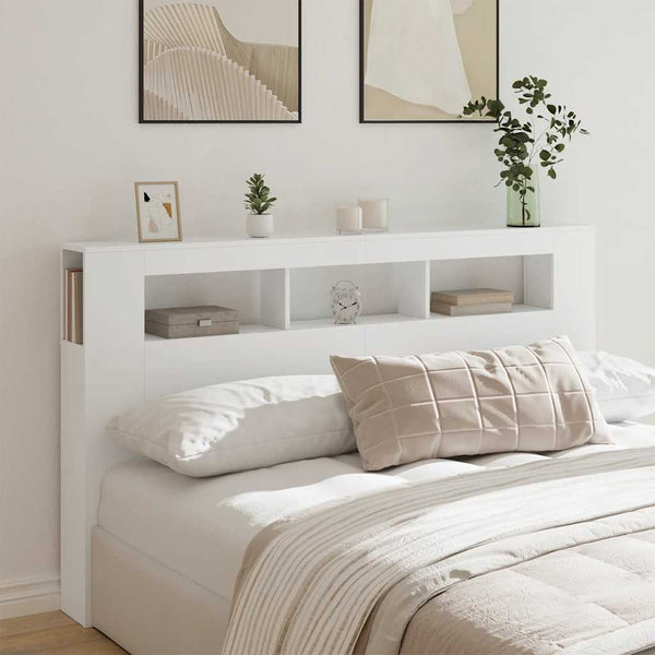 LED Kopfteil Weiß 180 cm