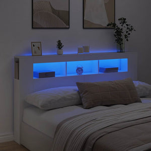 LED Kopfteil Weiß 180 cm