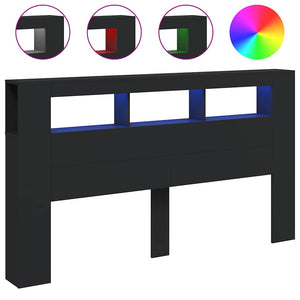 LED Kopfteil Schwarz 180 cm