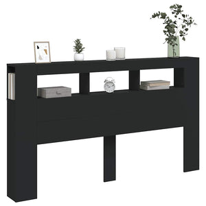 LED Kopfteil Schwarz 180 cm