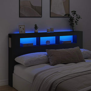 LED Kopfteil Schwarz 180 cm