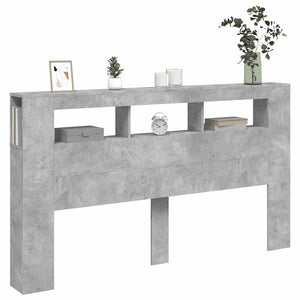 LED-Kopfteil Betongrau 180 cm
