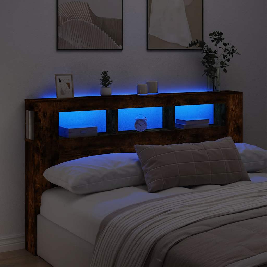 LED-Kopfteil Räuchereiche 180 cm