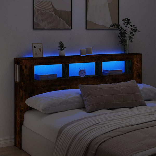 LED-Kopfteil Räuchereiche 180 cm