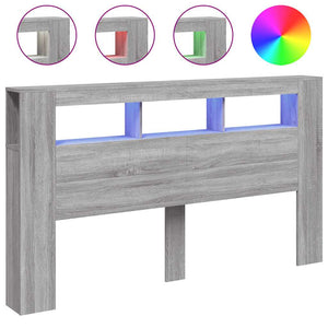 LED Kopfteil Grau Sonoma 180 cm