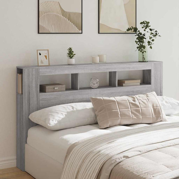 LED Kopfteil Grau Sonoma 180 cm