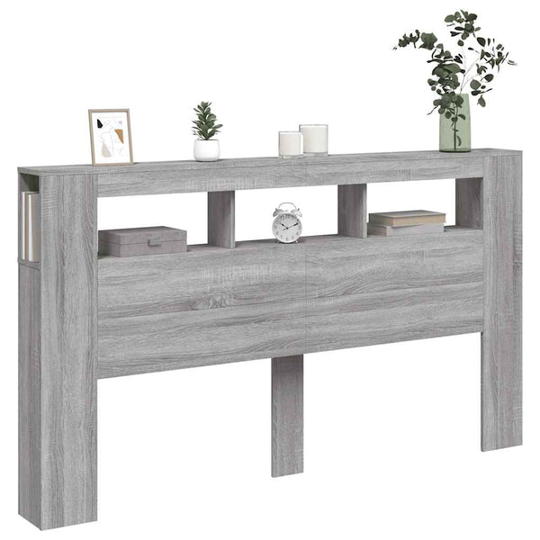 LED Kopfteil Grau Sonoma 180 cm