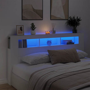 LED Kopfteil Weiß 200 cm