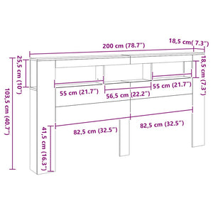 LED Kopfteil Weiß 200 cm