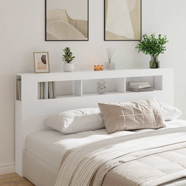 LED Kopfteil Weiß 200 cm