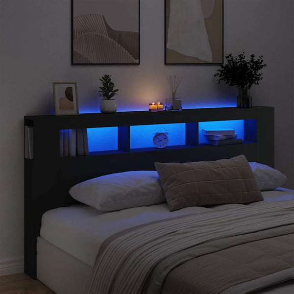 Schwarzes LED-Kopfteil 200 cm
