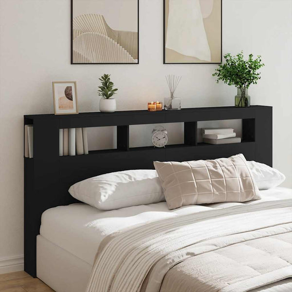 Schwarzes LED-Kopfteil 200 cm