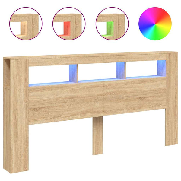 LED Kopfteil Sonoma Eiche 200 cm