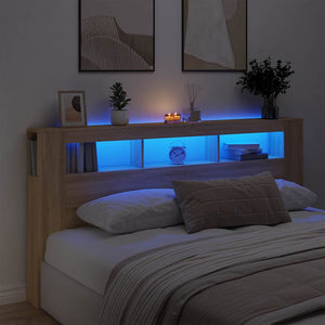 LED Kopfteil Sonoma Eiche 200 cm