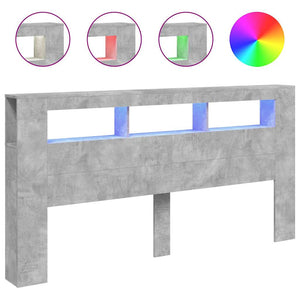 LED Kopfteil Betongrau 200 cm