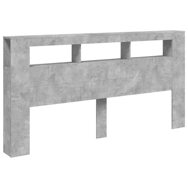 LED Kopfteil Betongrau 200 cm
