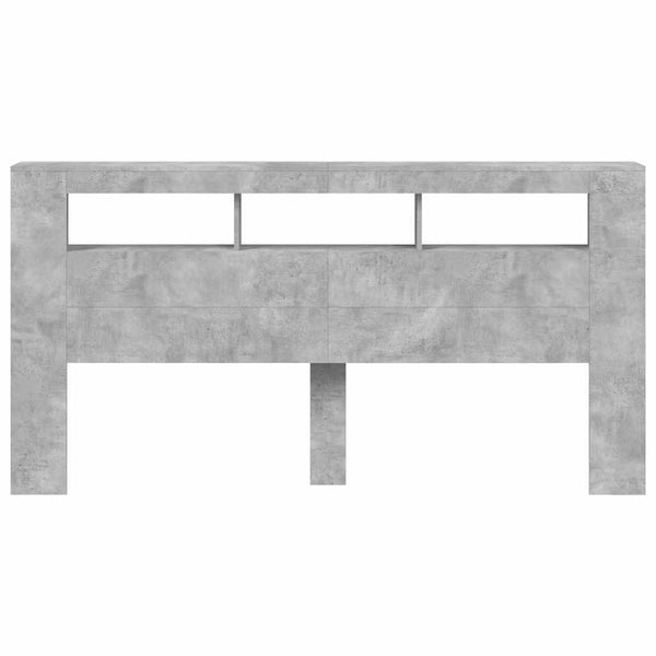 LED Kopfteil Betongrau 200 cm