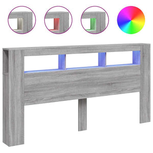 LED Kopfteil Grau Sonoma 200 cm