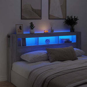 LED Kopfteil Grau Sonoma 200 cm