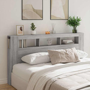 LED Kopfteil Grau Sonoma 200 cm