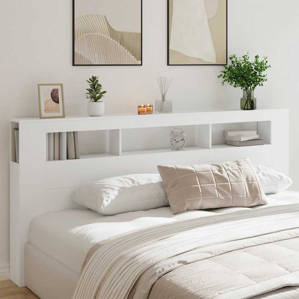 LED Kopfteil Weiß 220 cm