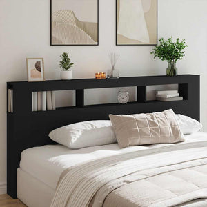LED Kopfteil Schwarz 220 cm