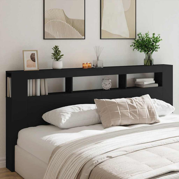 LED Kopfteil Schwarz 220 cm