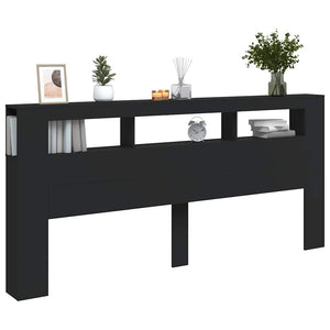 LED Kopfteil Schwarz 220 cm