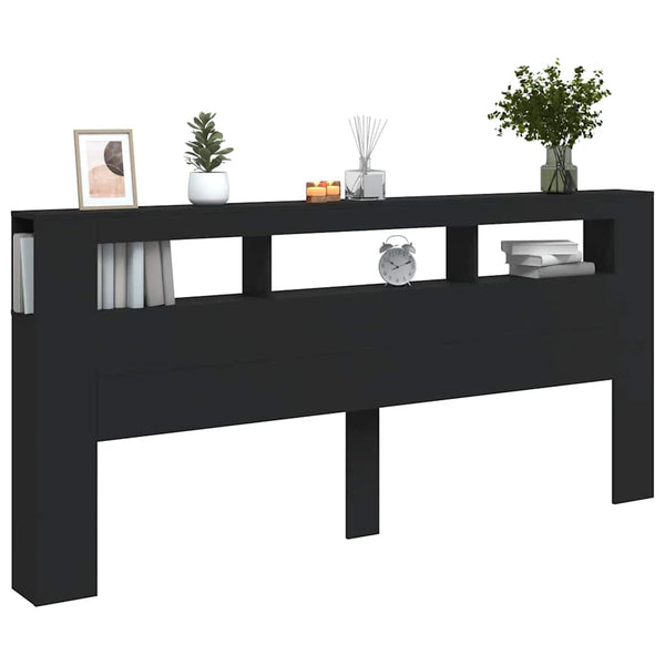 LED Kopfteil Schwarz 220 cm