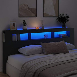 LED Kopfteil Schwarz 220 cm