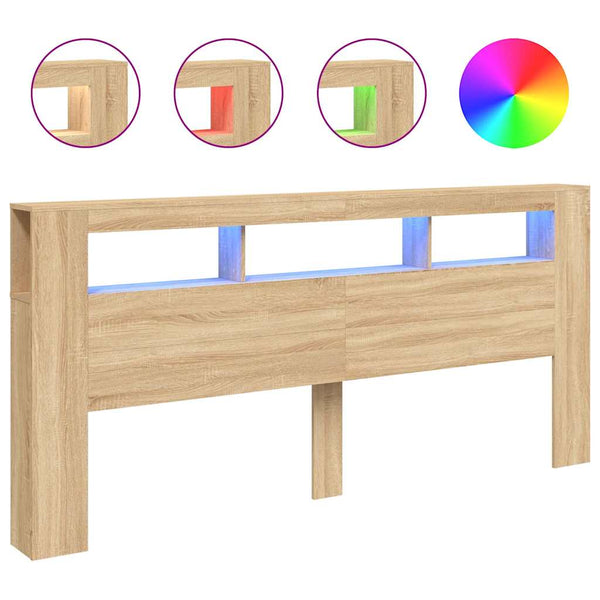 LED Kopfteil Sonoma Eiche 220 cm