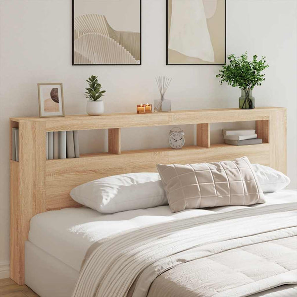 LED Kopfteil Sonoma Eiche 220 cm