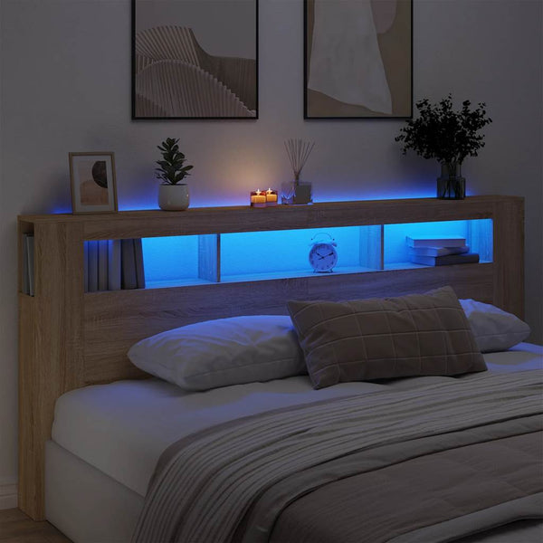 LED Kopfteil Sonoma Eiche 220 cm