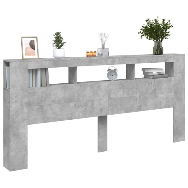 LED Kopfteil Betongrau 220 cm
