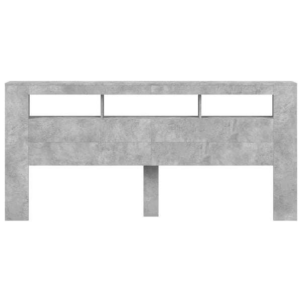LED Kopfteil Betongrau 220 cm