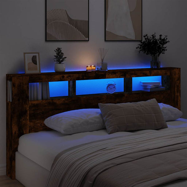 LED Kopfteil Räuchereiche 220cm
