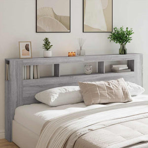 LED Kopfteil Grau Sonoma 220 cm