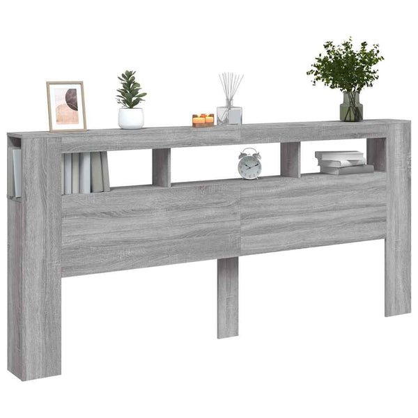 LED Kopfteil Grau Sonoma 220 cm