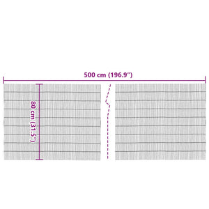 vidaXL Clôture de jardin 500x80 cm Roseau
