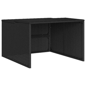Mähroboter Garage Poly Rattan Schwarz