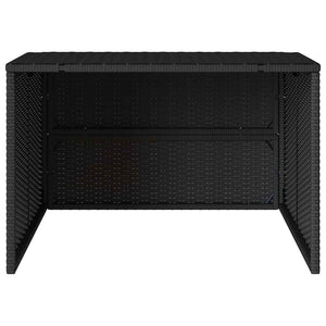 Mähroboter Garage Poly Rattan Schwarz