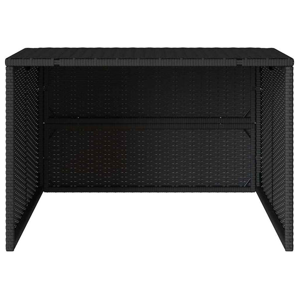 Mähroboter Garage Poly Rattan Schwarz