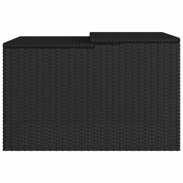 Mähroboter Garage Poly Rattan Schwarz
