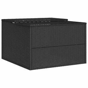 Mähroboter Garage Poly Rattan Schwarz